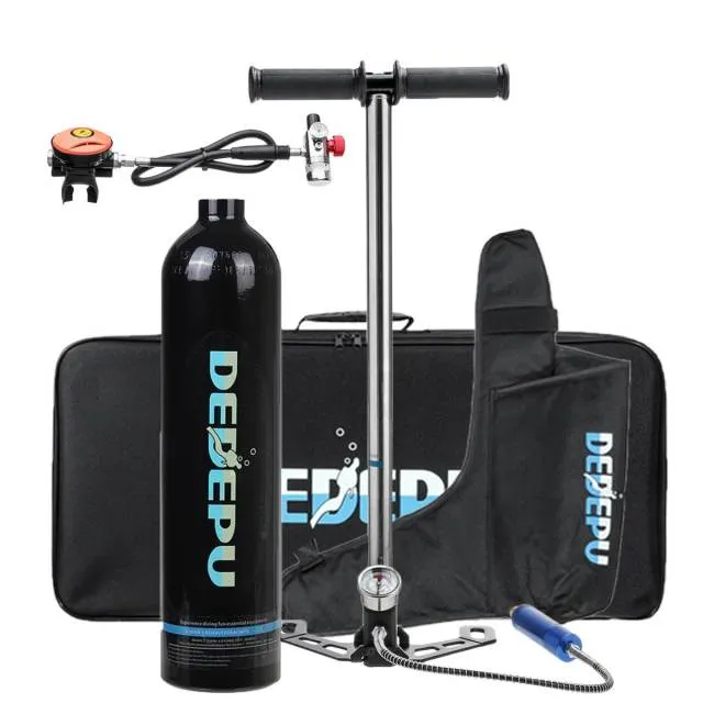 1L Scuba Diving Cylinder 15-20min Capability Oxygen Tank Set Dive Respirator Air Pump for Snorkeling Breath Diving Equipment