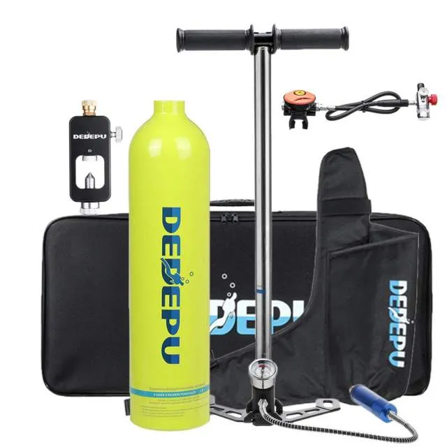 1L Scuba Diving Cylinder 15-20min Capability Oxygen Tank Set Dive Respirator Air Pump for Snorkeling Breath Diving Equipment