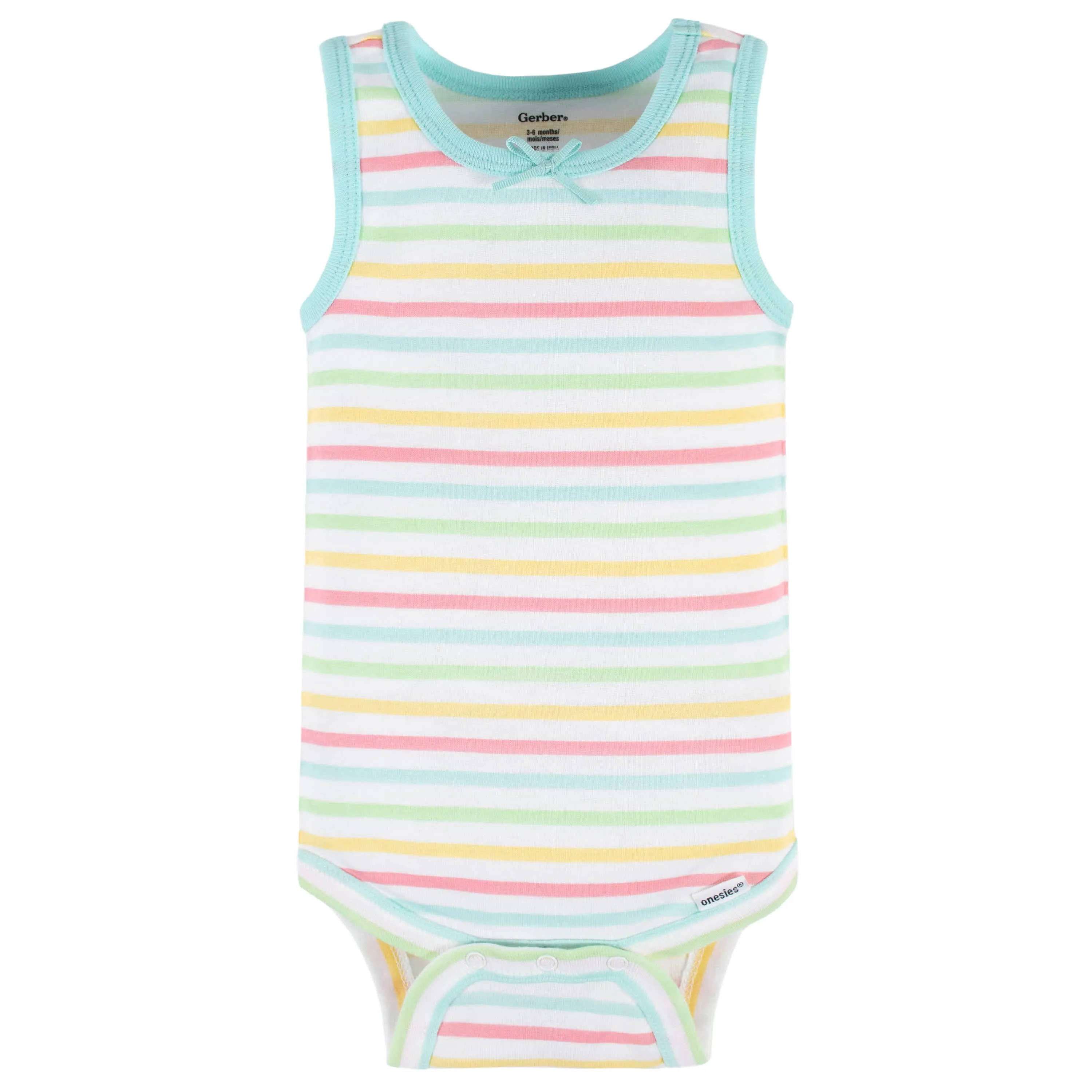4-Pack Baby Girls Dots Of Rainbows Tank Onesies® Bodysuits