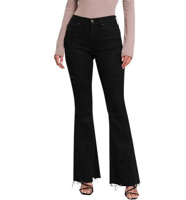 Aluna Black High Rise Flare Denim