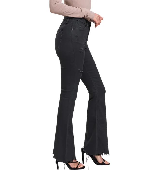 Aluna Black High Rise Flare Denim