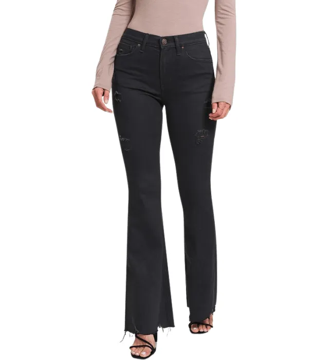 Aluna Black High Rise Flare Denim