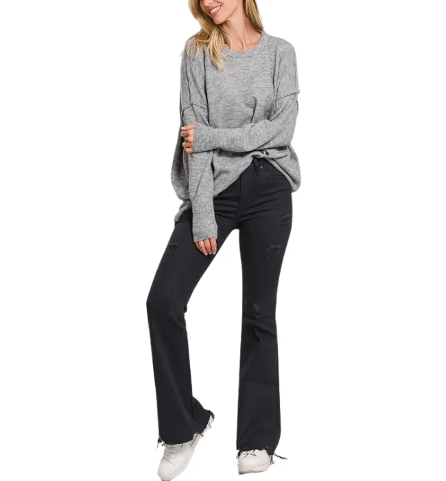 Aluna Black High Rise Flare Denim