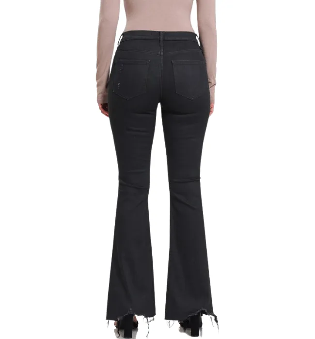 Aluna Black High Rise Flare Denim