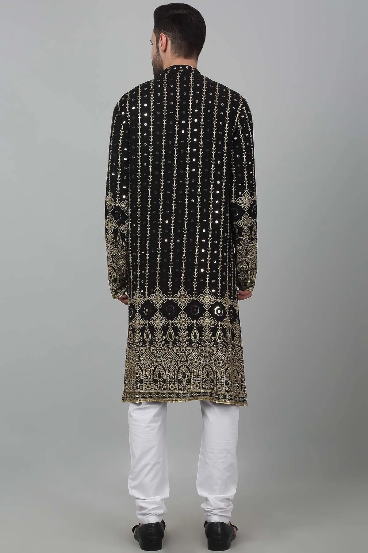 Black Sequins Work Kurta Set