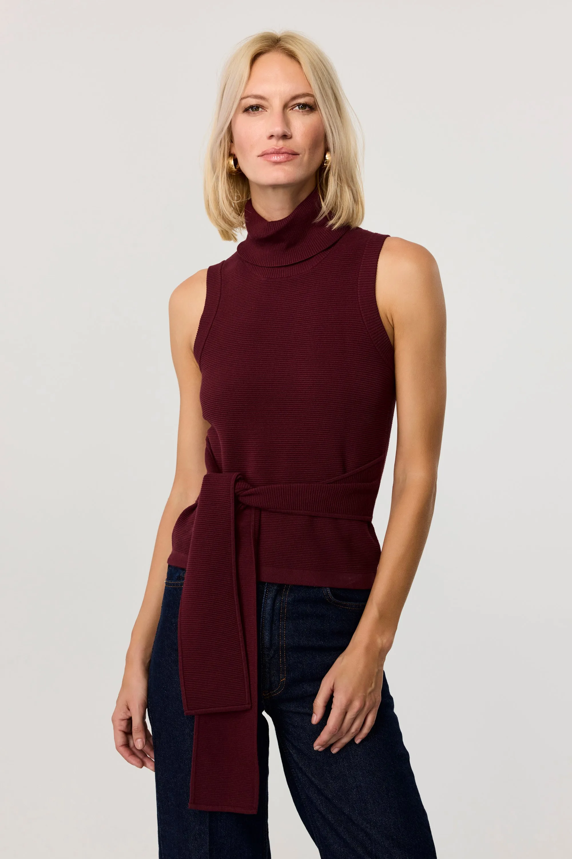 Celeste Sleeveless Turtle Neck Top