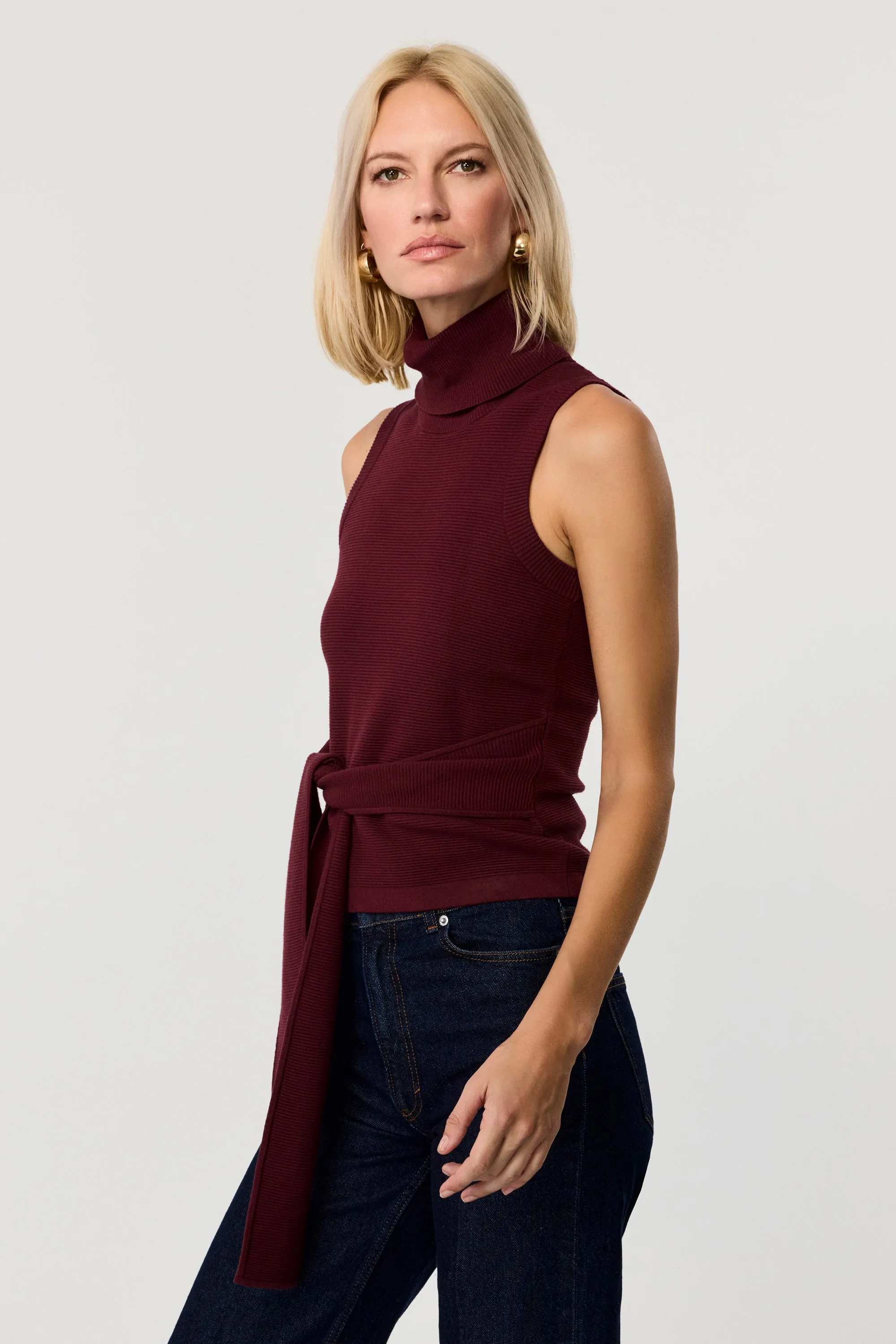 Celeste Sleeveless Turtle Neck Top