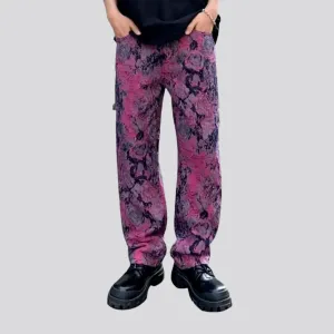 Color-ornament jeans for men