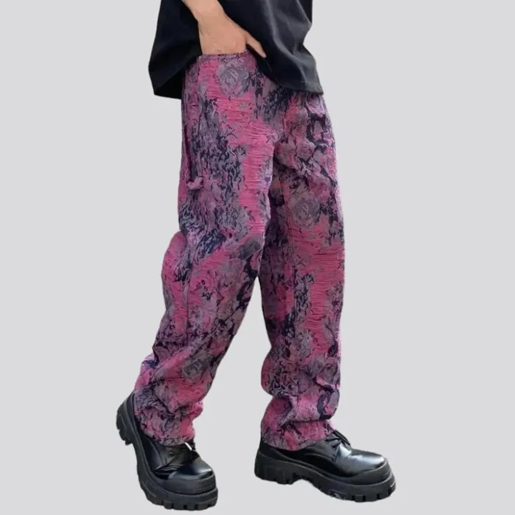 Color-ornament jeans for men