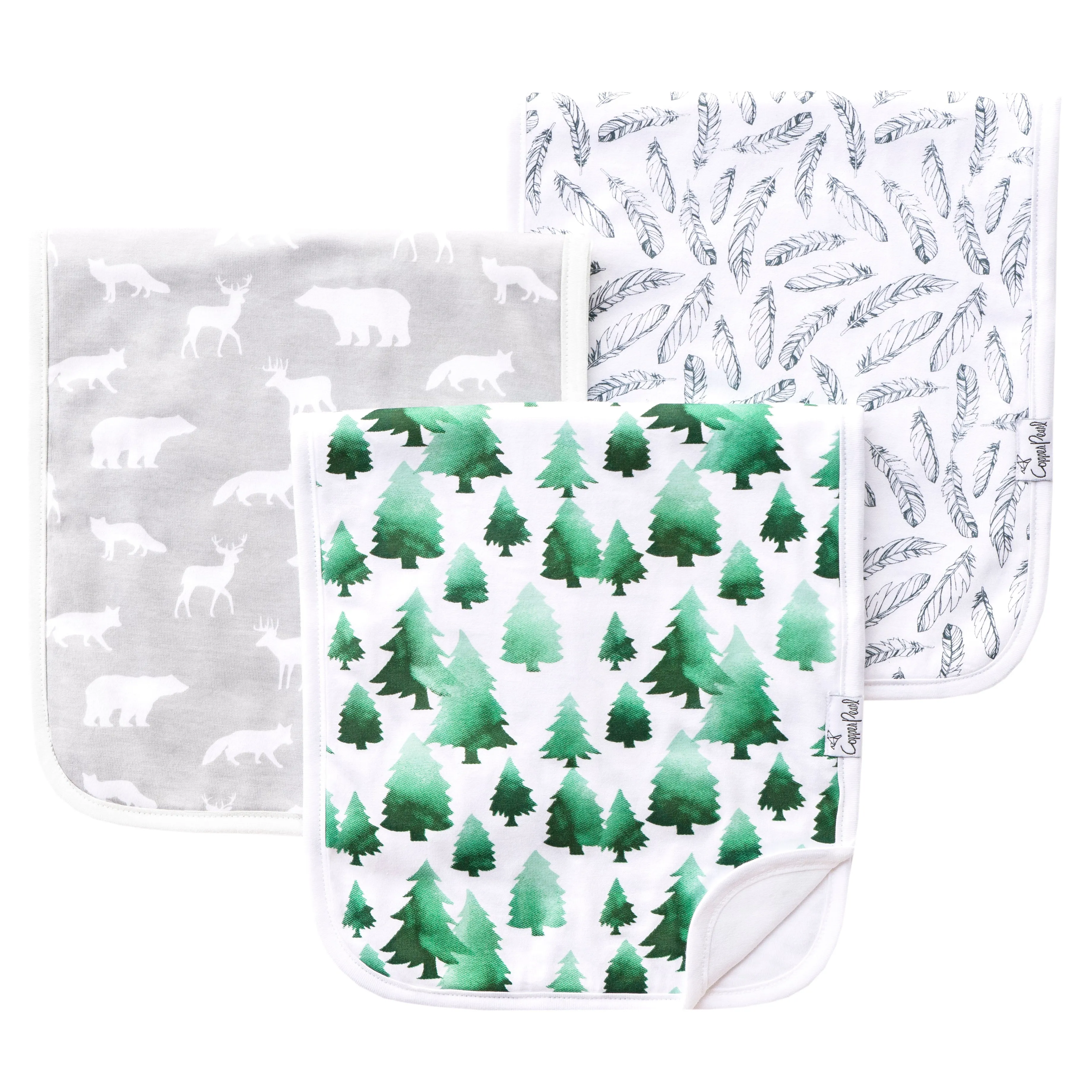 Copper Pearl - Burp Cloth (3 pack) - Woodland