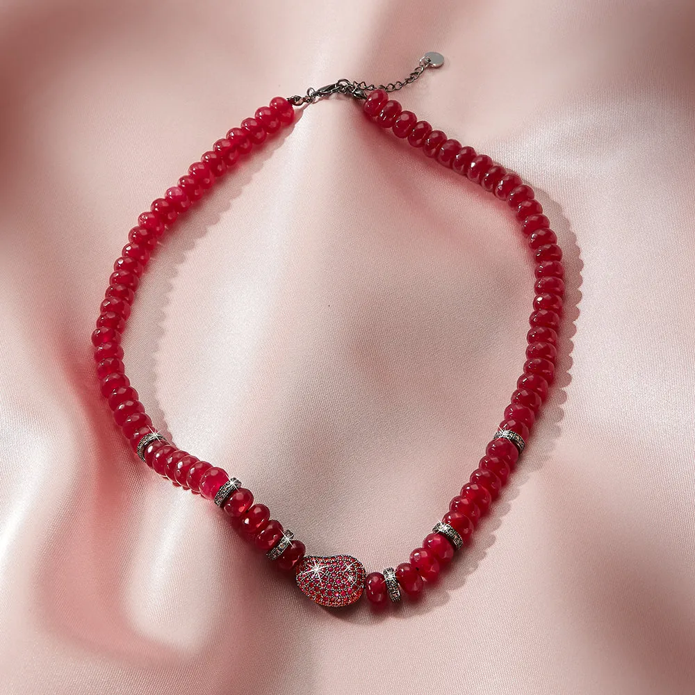 Crimson Lace Agate Necklace