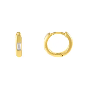 CZ Baguette Huggie Earring