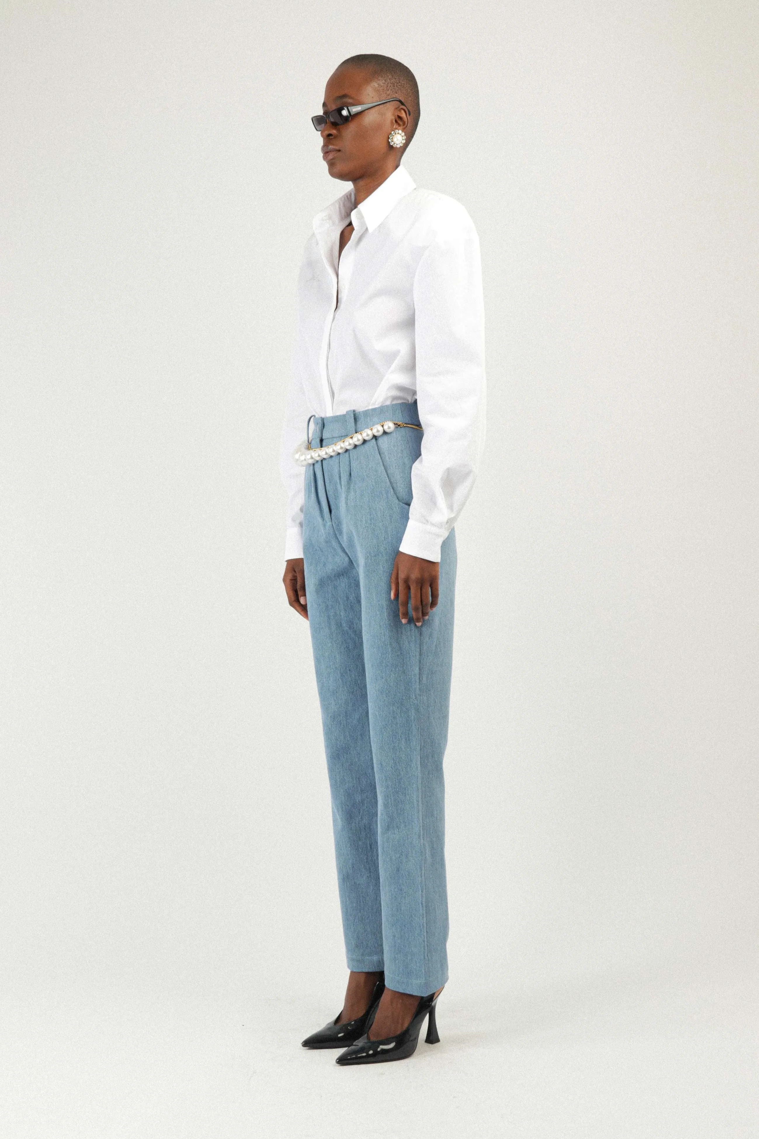 Denim Cigarette Pants