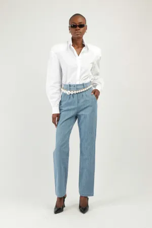 Denim Cigarette Pants