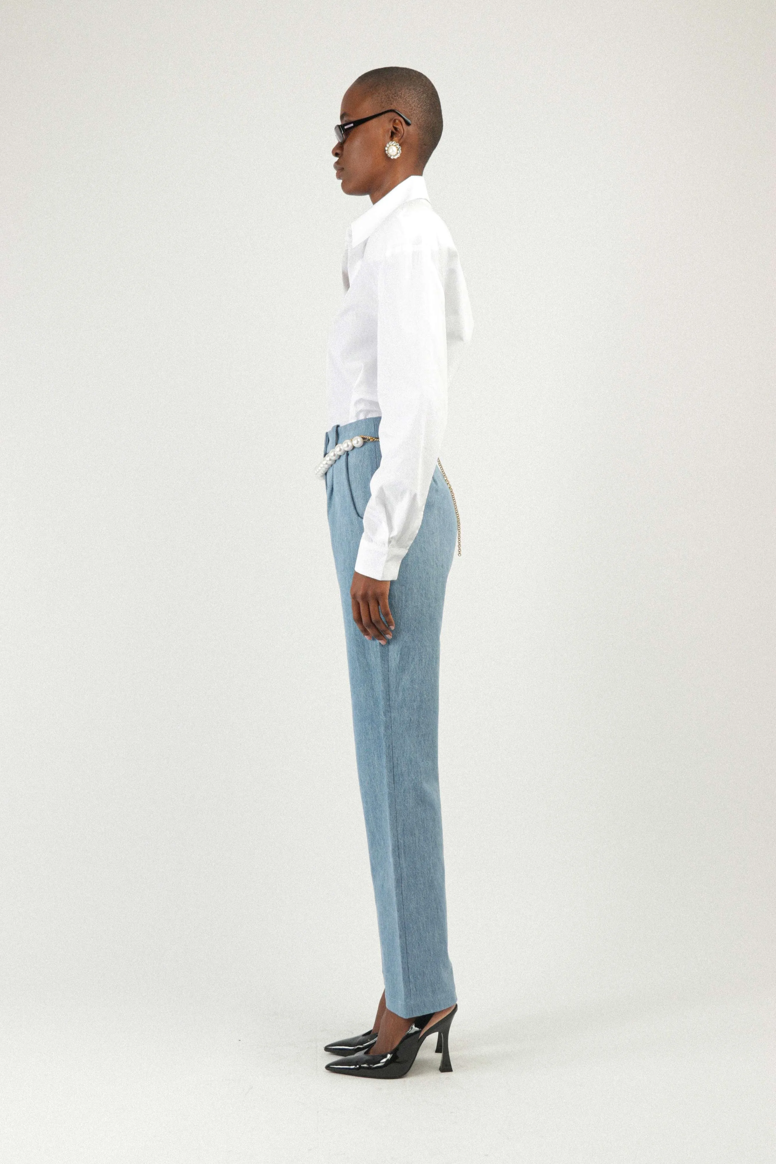 Denim Cigarette Pants
