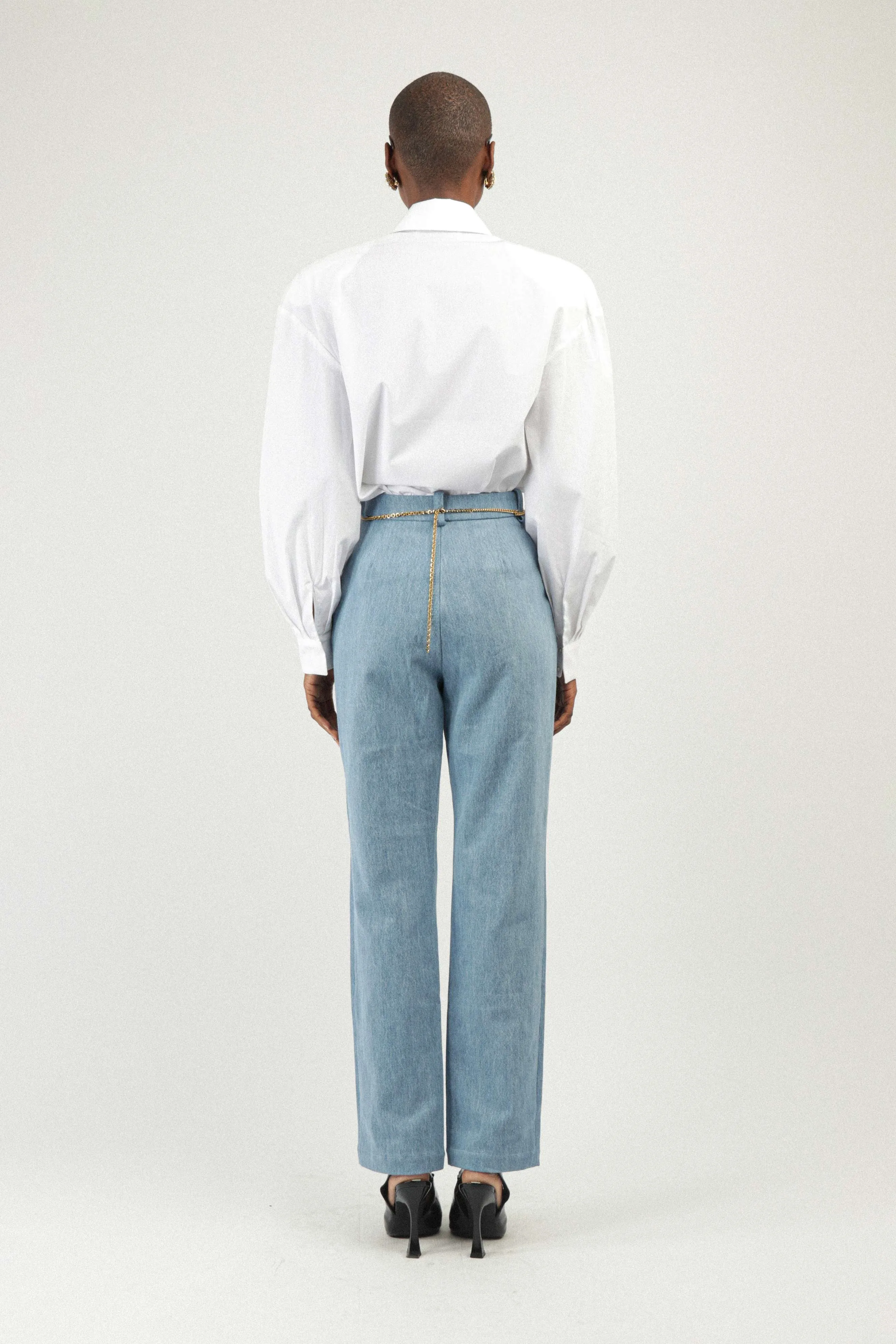 Denim Cigarette Pants