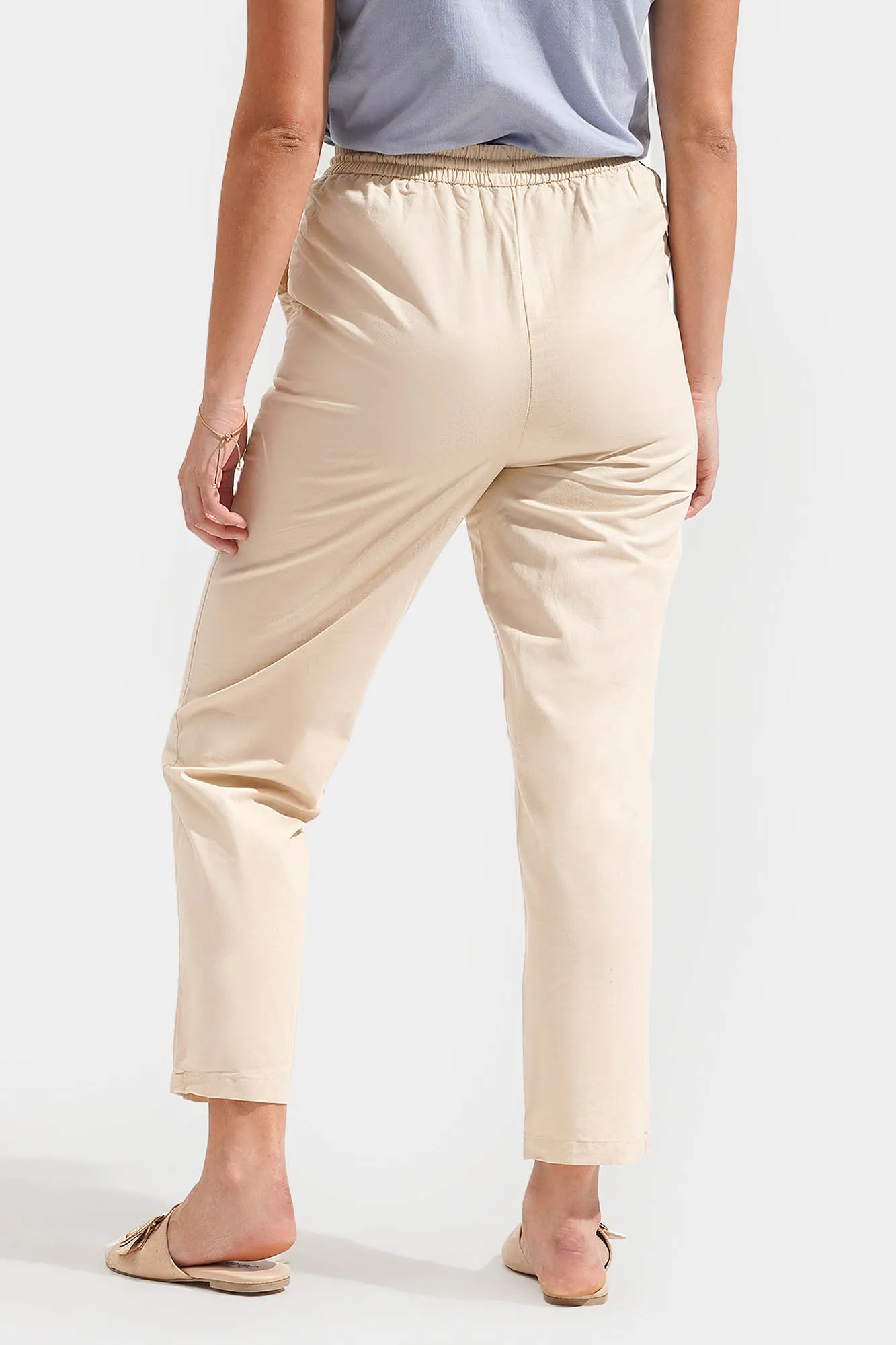 Drawstring Waist Cropped Cozy Pants