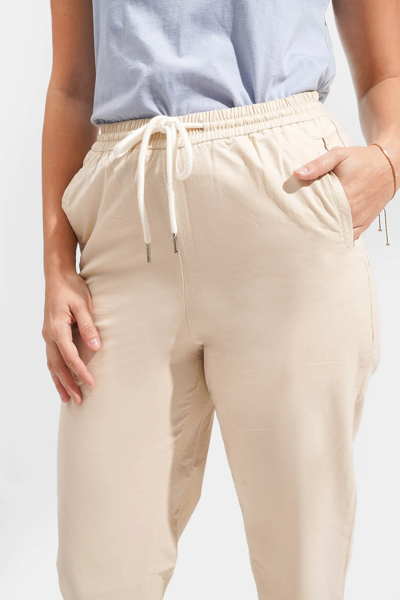 Drawstring Waist Cropped Cozy Pants