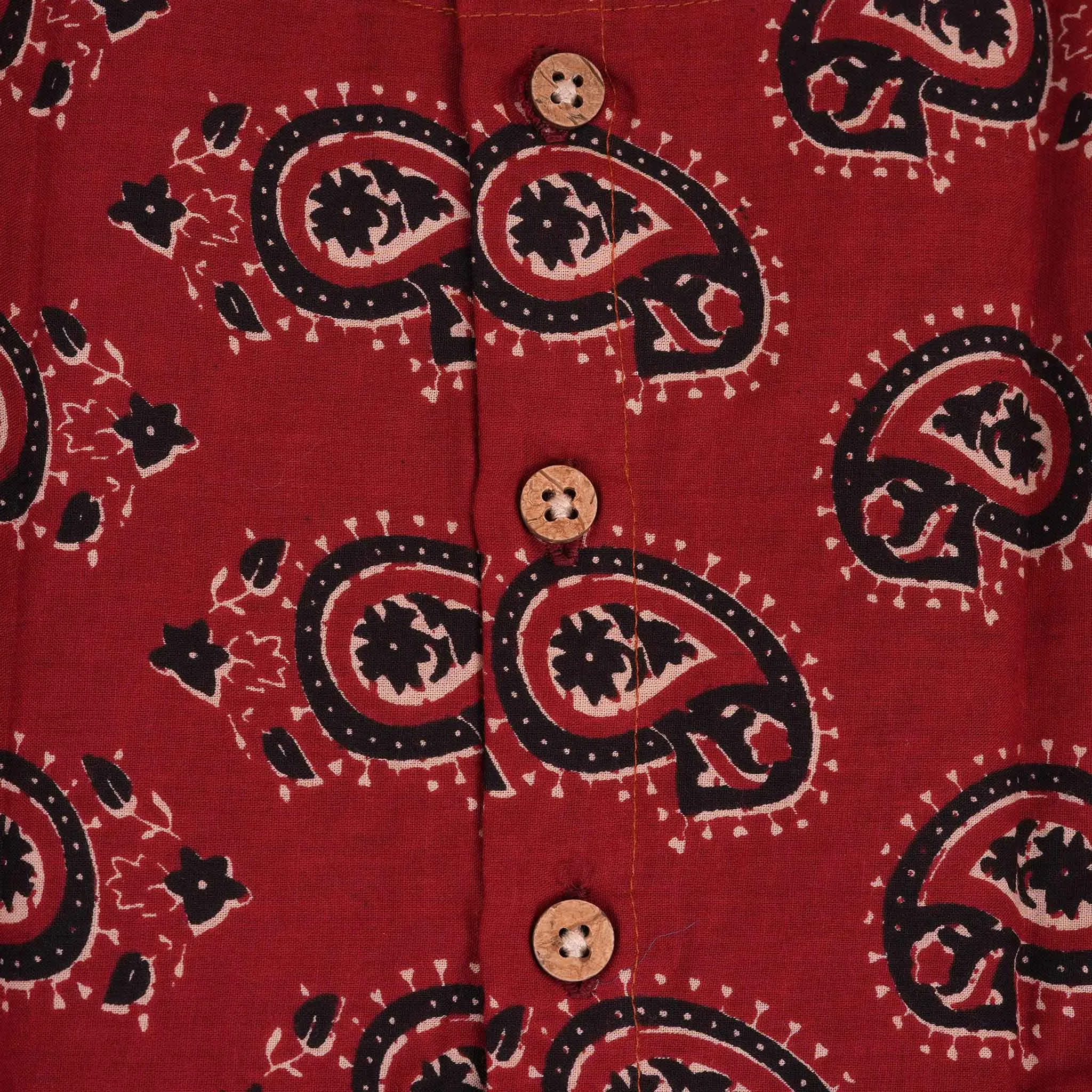 Elegant Maroon Paisley Cotton Girls CO-ORD SET – Trendy & Comfortable