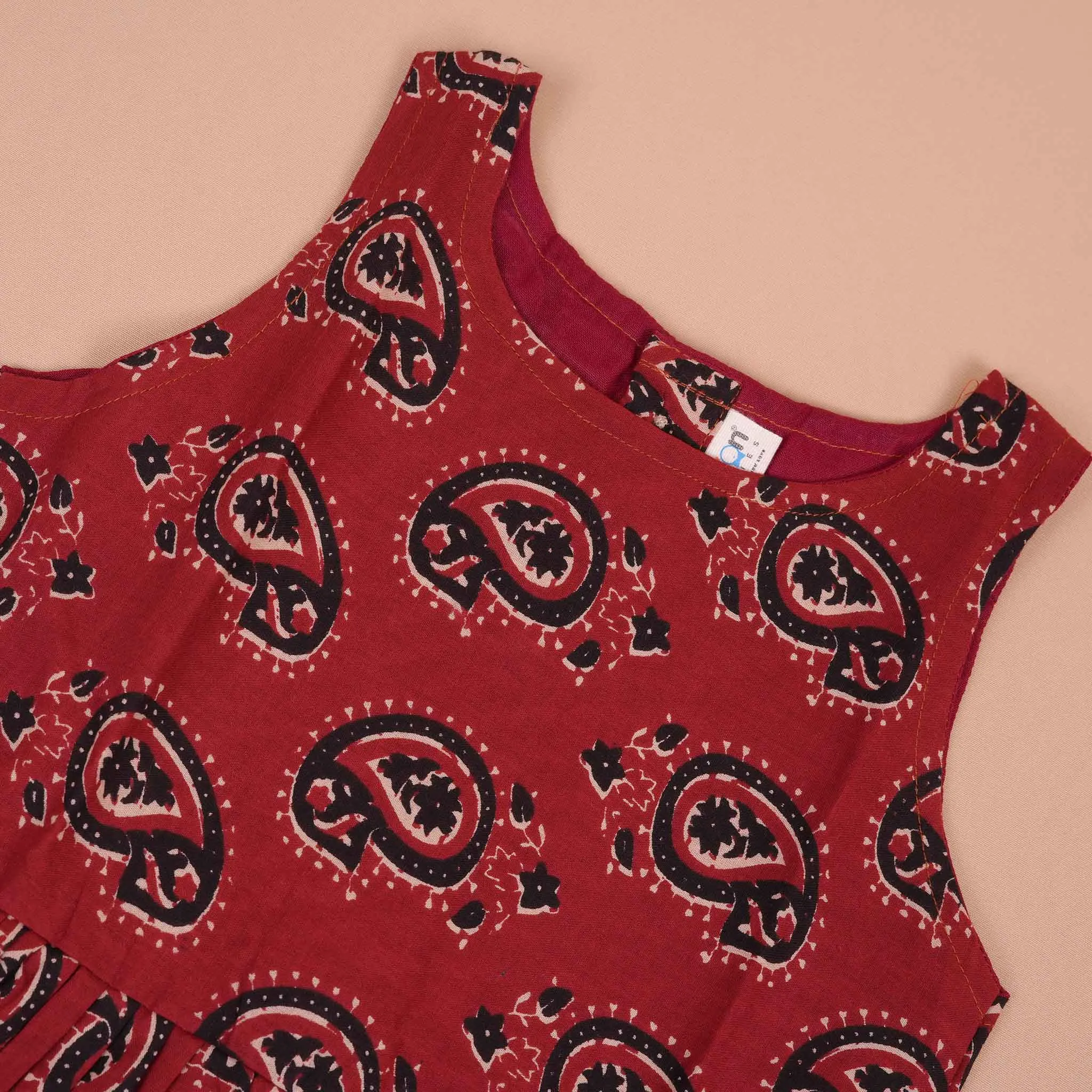 Elegant Maroon Paisley Cotton Girls CO-ORD SET – Trendy & Comfortable