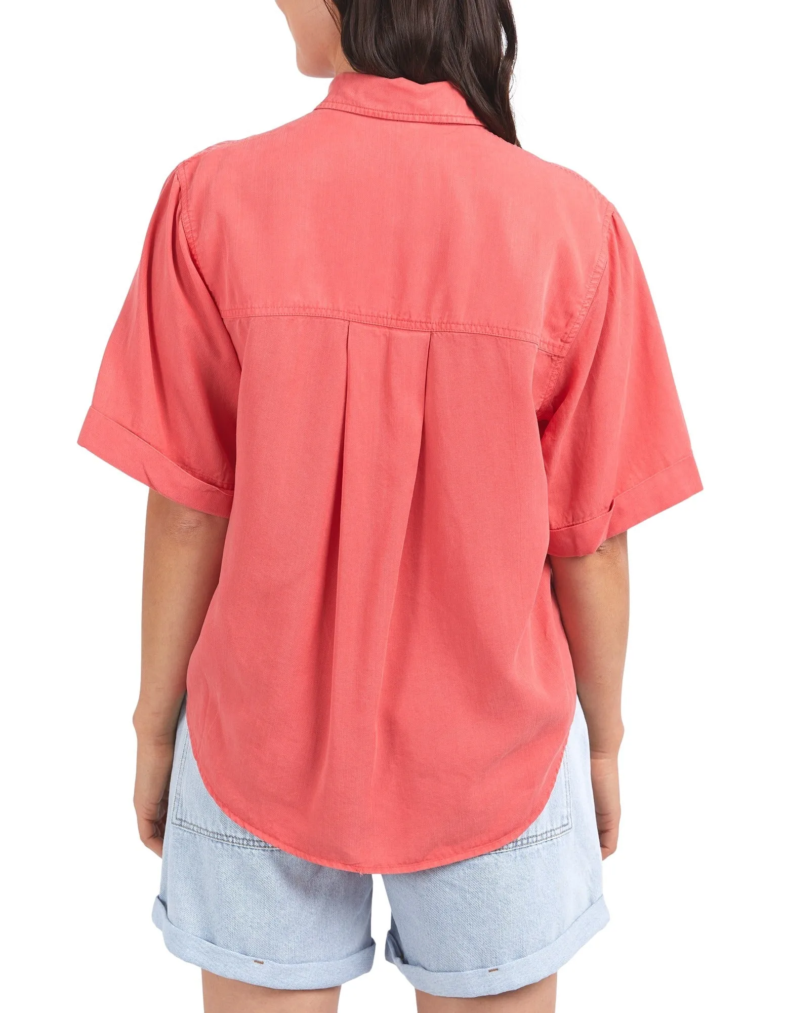 Elm - Bliss Washed Shirt - Watermelon Crush