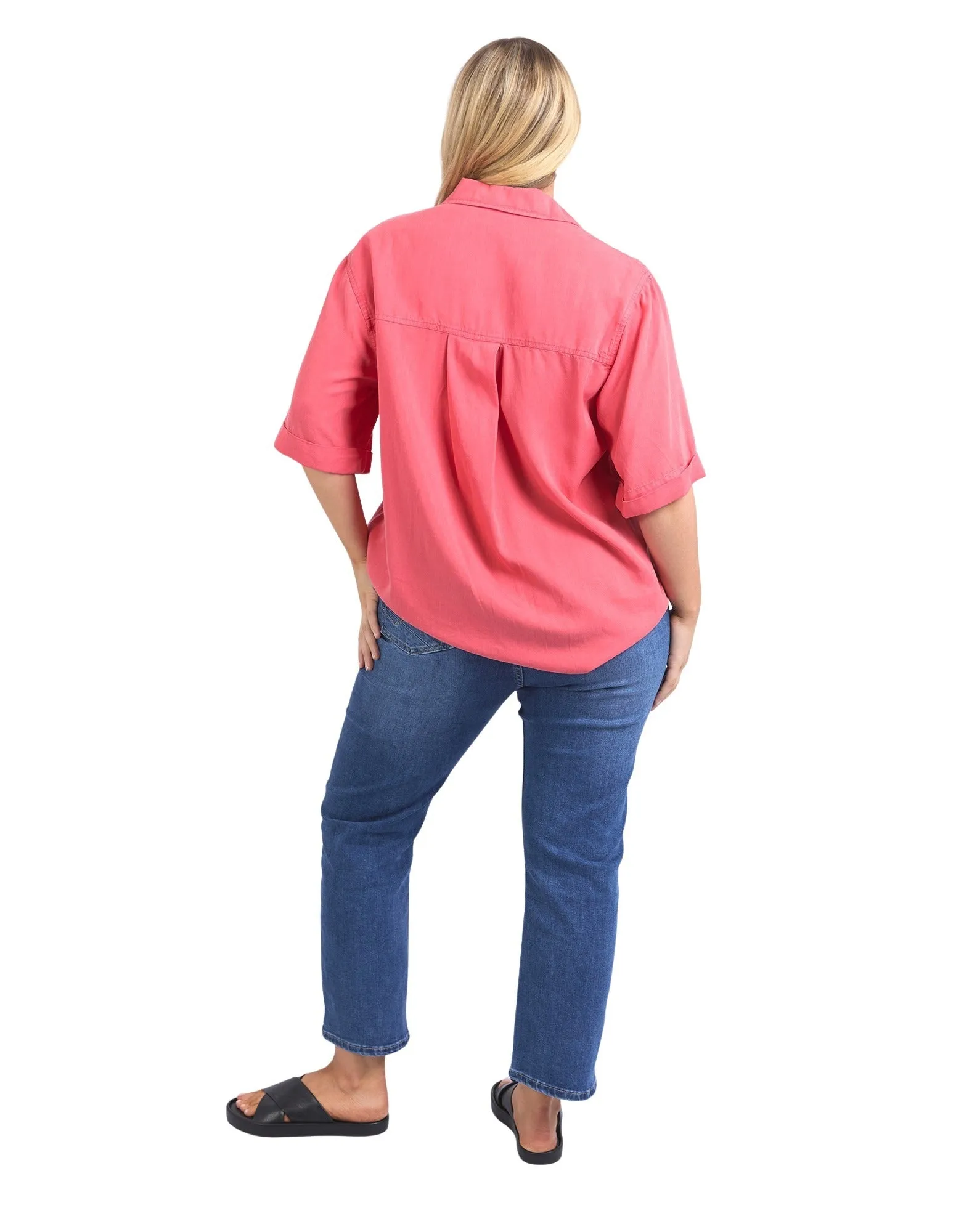 Elm - Bliss Washed Shirt - Watermelon Crush