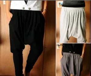 Fashion Harajuku Hip Hop Men Harem Casual Baggy Cargo Cotton Drop Crotch Mens Pants Black Khaki Joggers