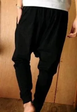 Fashion Harajuku Hip Hop Men Harem Casual Baggy Cargo Cotton Drop Crotch Mens Pants Black Khaki Joggers