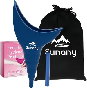 Female Urination Device, Female Urinal Silicone Funnel Urine Cups Portable Urinal for Women Standing Up to Pee Funnel Reusable Women Pee Funnel, Outdoor, Activities, Camping (Blue)