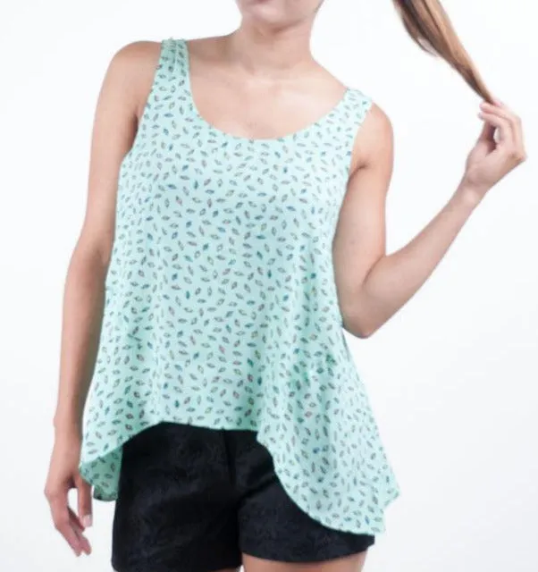 Free Flowing Arch Hemline Top