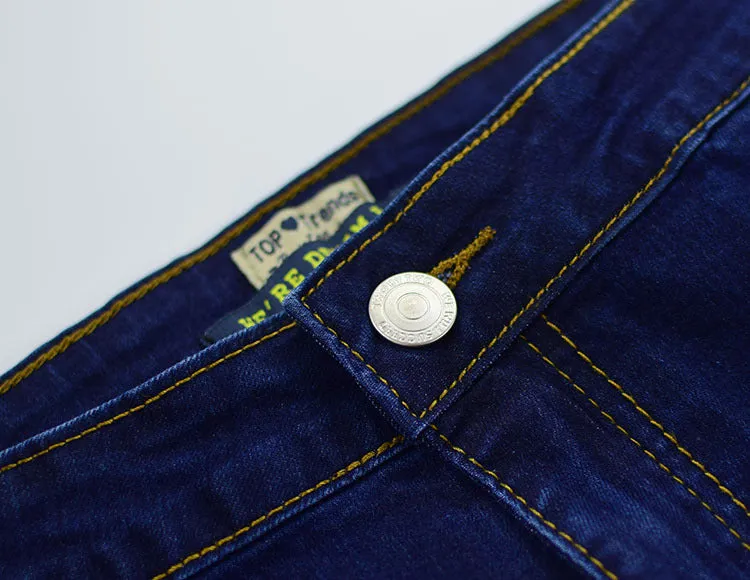 High Waist Stretch Slimming Big Trumpet Denim Trousers