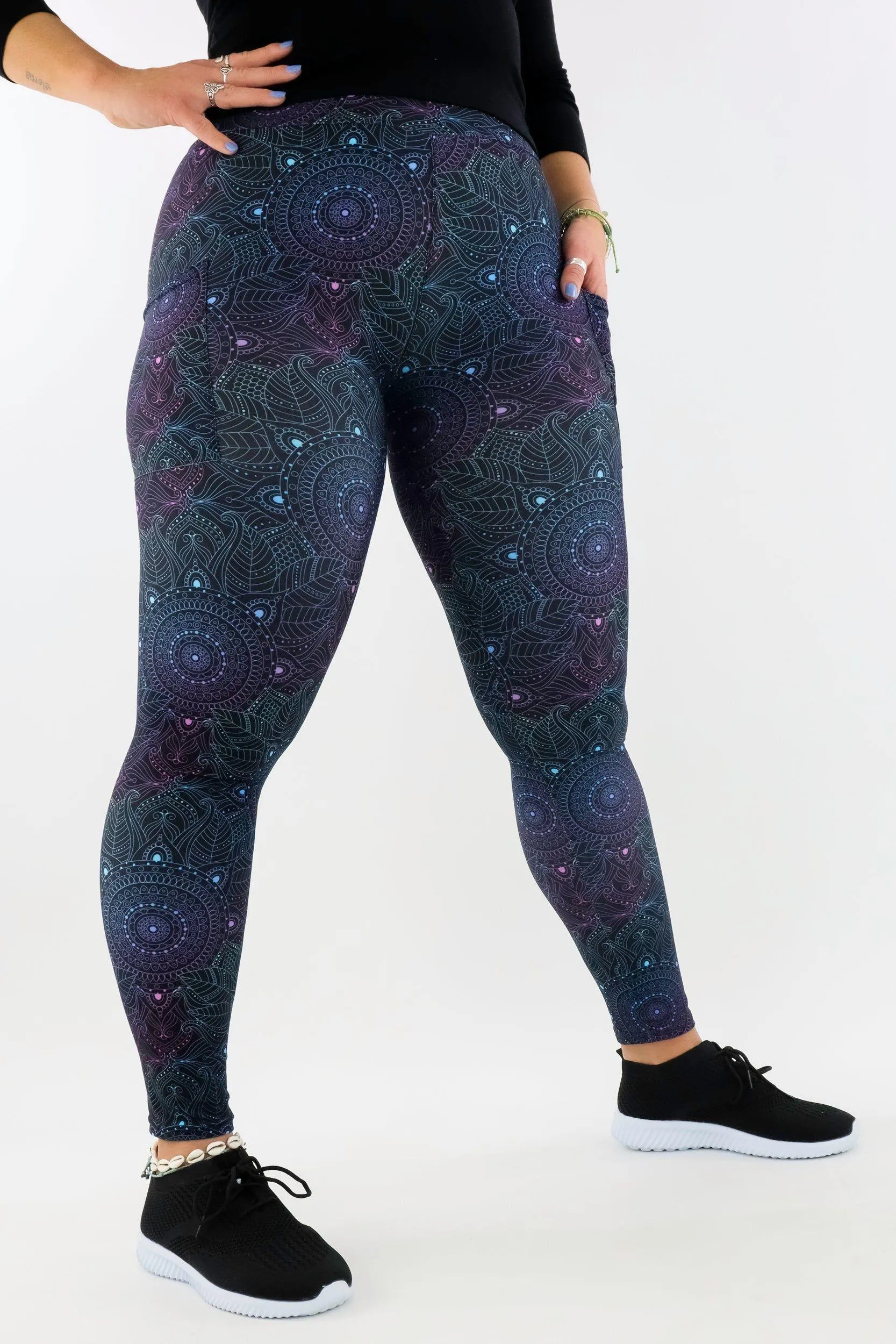 Holographic Mandala - Casual - Regular Full Leggings - Pockets