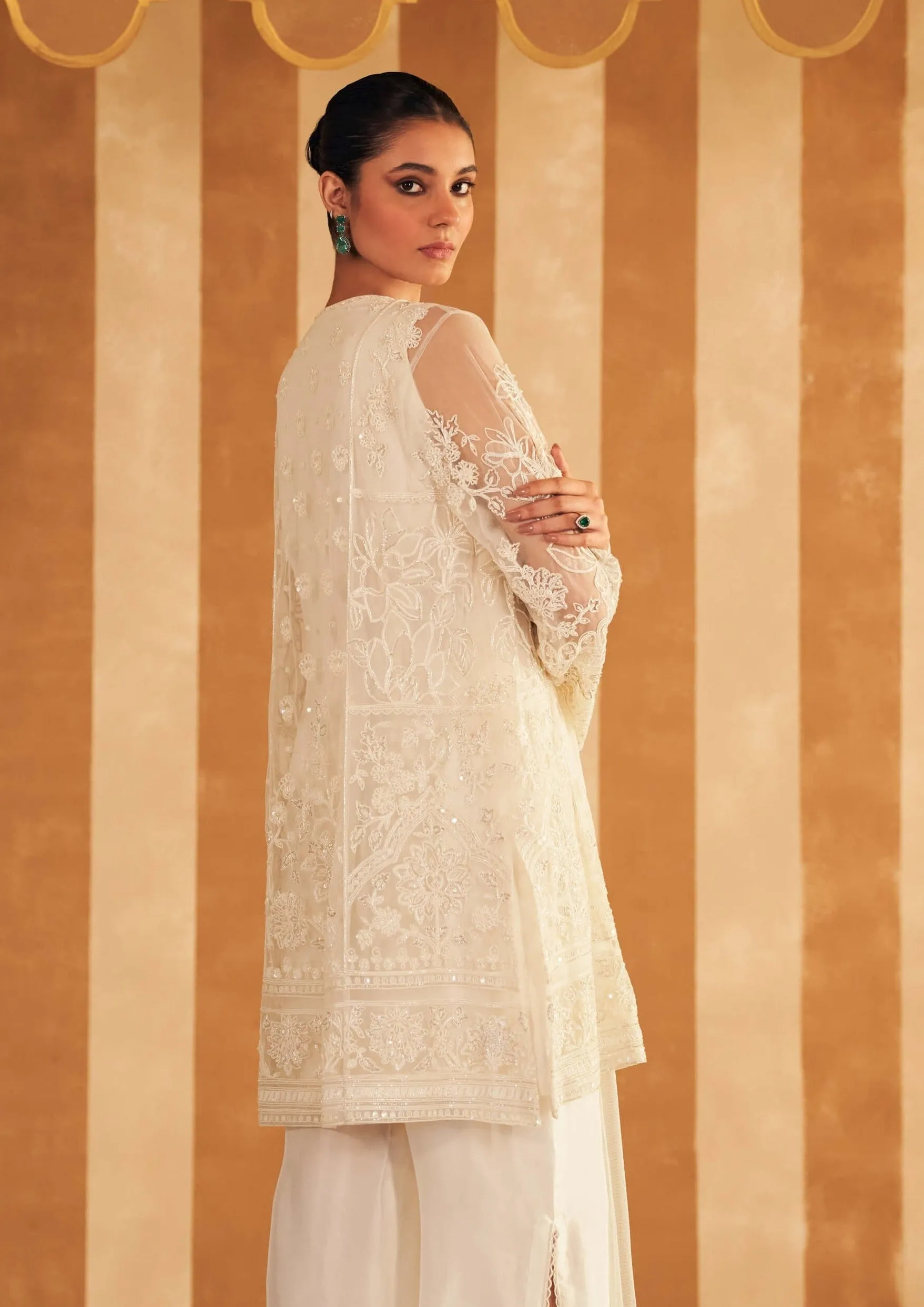Ivory embroidered zohra kurta set