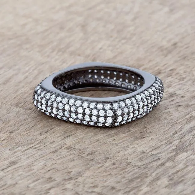 Jana Hematite Contemporary Square Ring | 4ct | Hematite