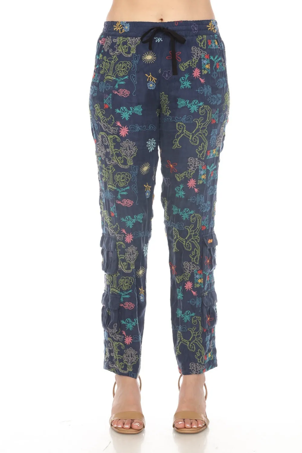 Johnny Was Biya Ratania Double Cargo Pocket Pants Boho Chic B67624
