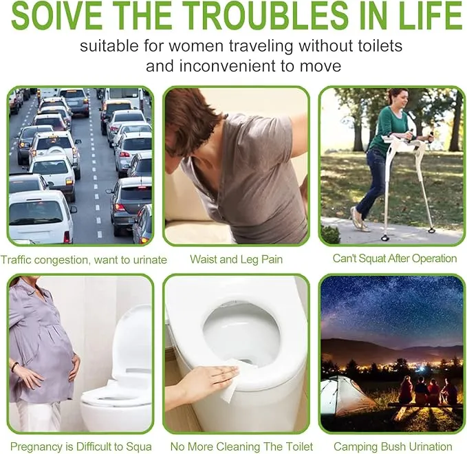 KIGFA Female Urination Device,Reusable Portable Female Urinal Silicone Women to Pee Standing Up,Female Urinal Set Fits Outdoor Travel,Camping&Hiking,2 Sets