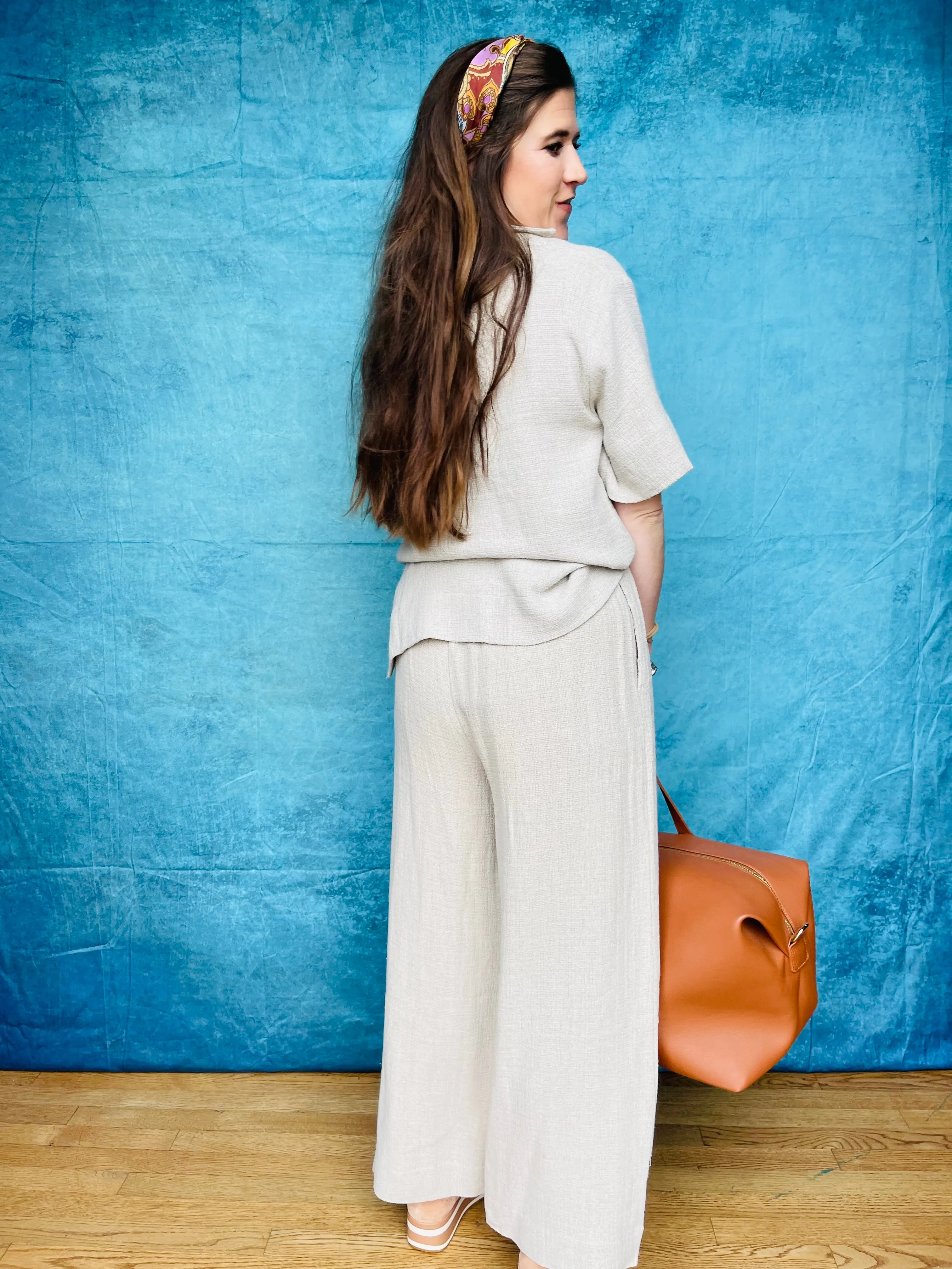 Linen Collared S/S Top