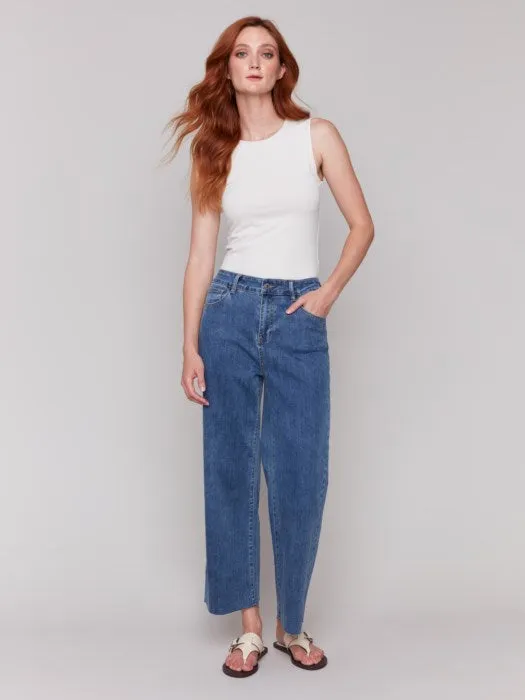 Medium Denim Wide Leg Jean