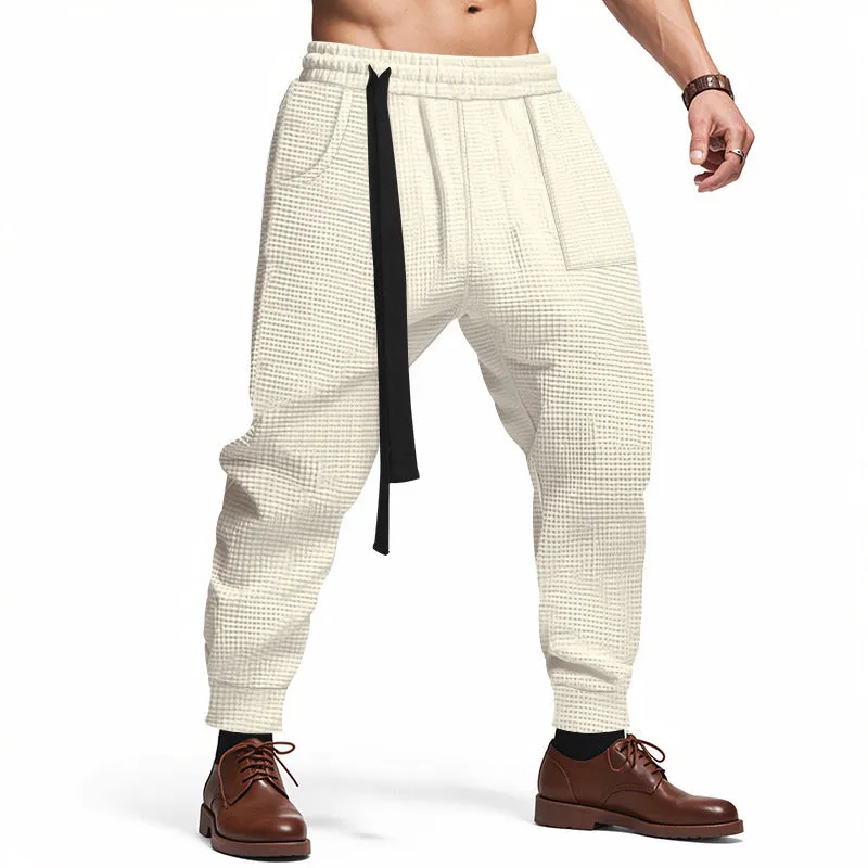 Men's Casual Pants Solid Waffle