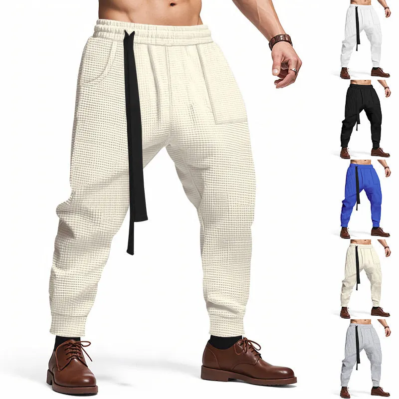 Men's Casual Pants Solid Waffle