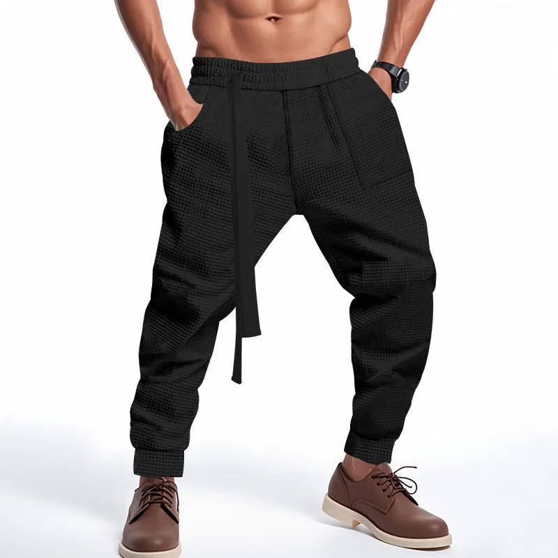 Men's Casual Pants Solid Waffle