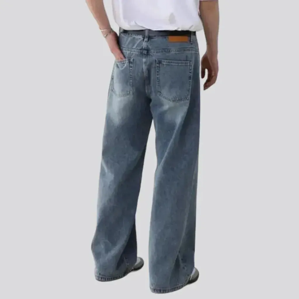 Mid-waist baggy jeans for men
