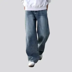 Mid-waist baggy jeans for men