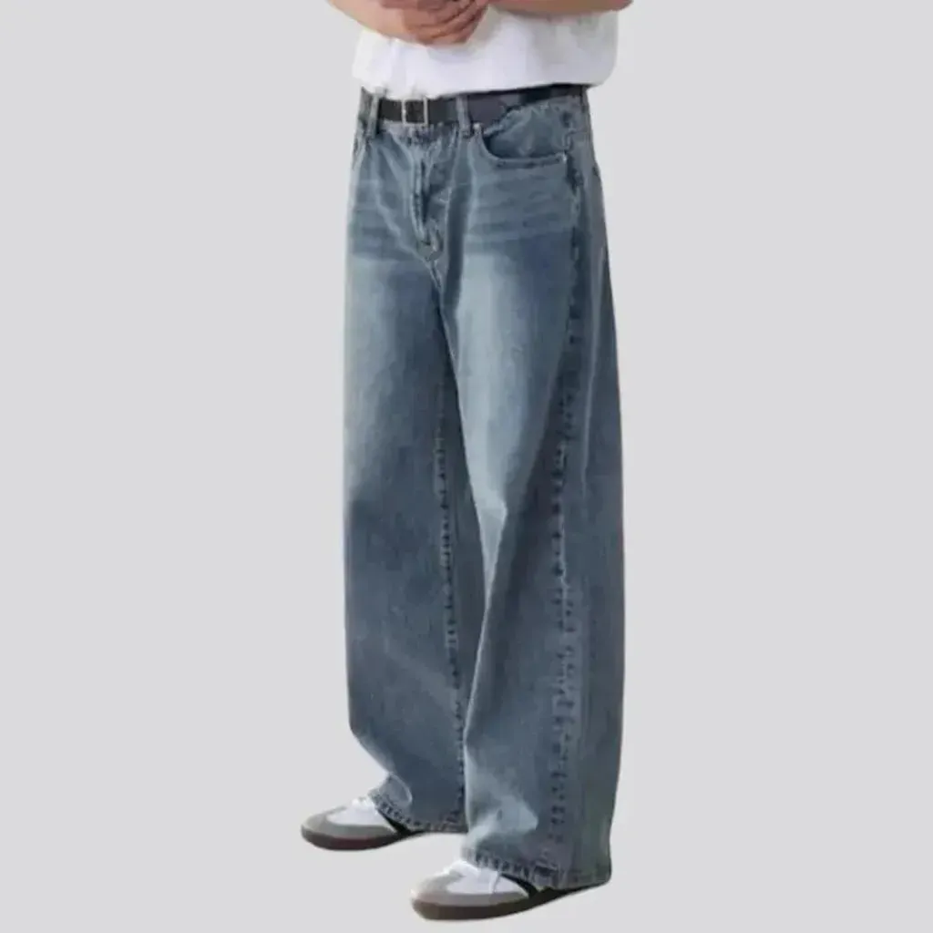 Mid-waist baggy jeans for men