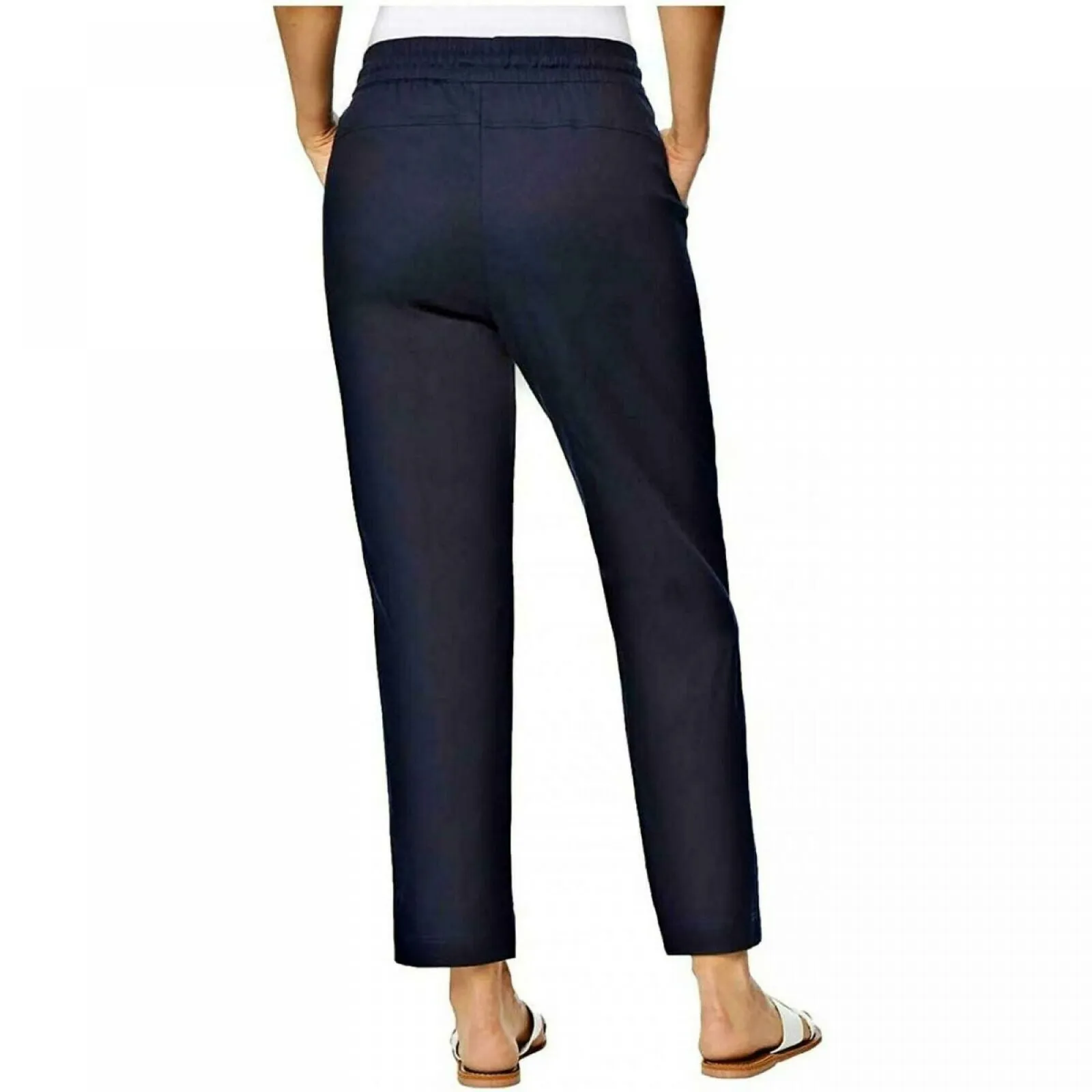 NWT 32 Degrees Cool Women's Stretch Linen Blend Ankle Pants. 1387154 S