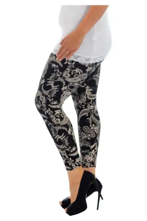 Plus Size Paisley  Print Leggings