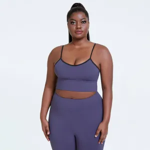 Plus Size Solid Color Bra Hip Lifting Trousers Bodybuilding Suit