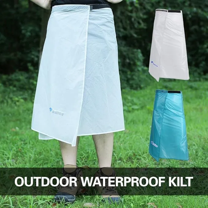 Rain Skirt, Ultra Light Thin Rain Skirt, Waterproof Lightweight Kilt, reathable Windproof Raincoat Rainwear Liner, Packable Windbreak Kilt Skirt for Cycling Riding Camping Hiking