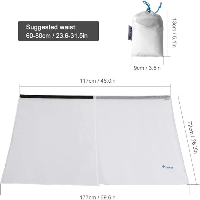 Rain Skirt, Ultra Light Thin Rain Skirt, Waterproof Lightweight Kilt, reathable Windproof Raincoat Rainwear Liner, Packable Windbreak Kilt Skirt for Cycling Riding Camping Hiking
