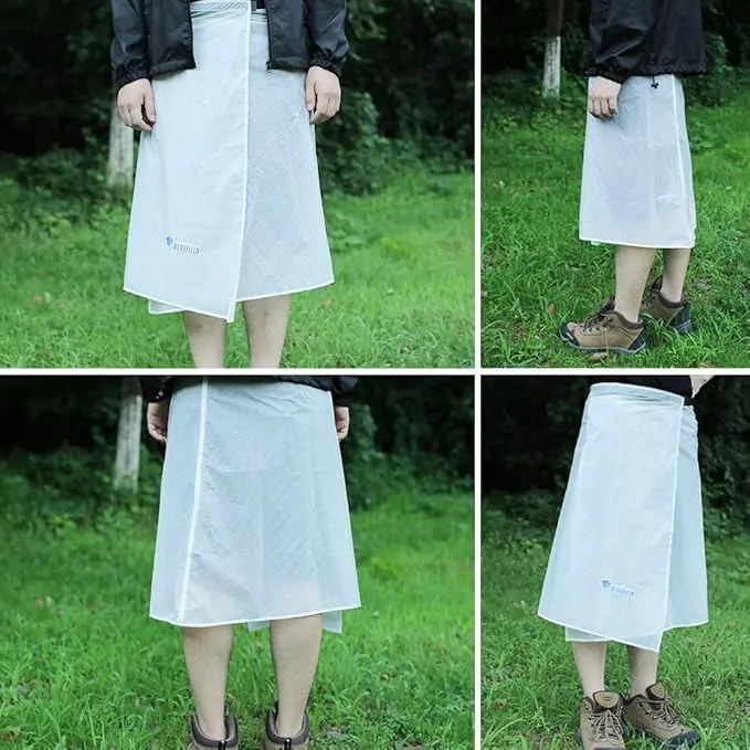 Rain Skirt, Ultra Light Thin Rain Skirt, Waterproof Lightweight Kilt, reathable Windproof Raincoat Rainwear Liner, Packable Windbreak Kilt Skirt for Cycling Riding Camping Hiking